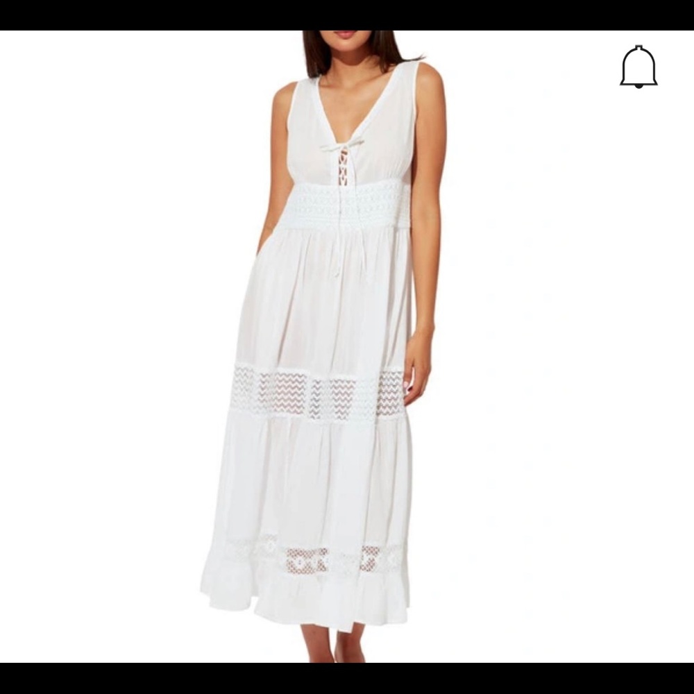 Bleu By Rod Beattie Crochet Trim Cover Up Dress/White.  Washed but never worn.